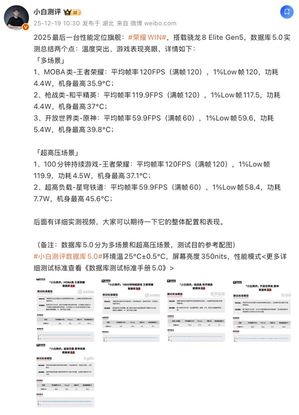 跑分第一！荣耀WIN电竞旗舰性能实测：性能霸榜不是说说而已(图4)